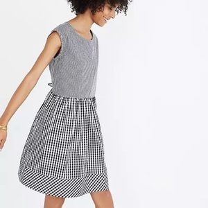 Madewell Black and White Cotton Gingham Dress Size Medium Never Worn
